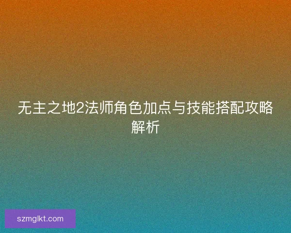 无主之地2法师角色加点与技能搭配攻略解析