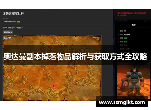 奥达曼副本掉落物品解析与获取方式全攻略