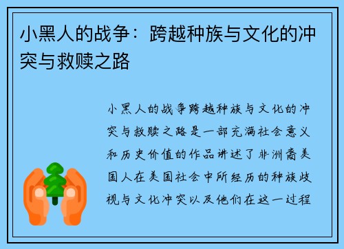 小黑人的战争：跨越种族与文化的冲突与救赎之路
